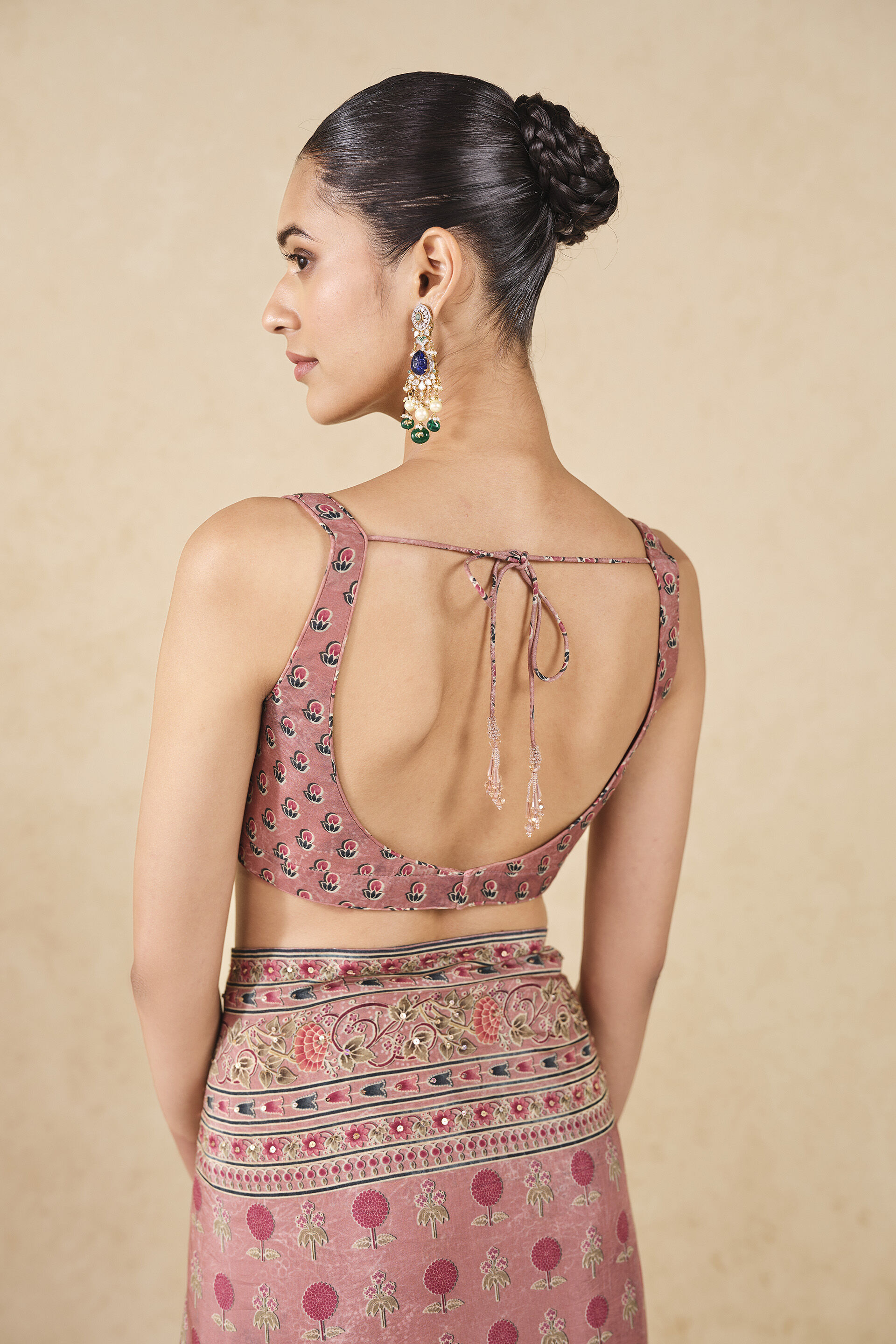 Shameka Printed Silk Saree - Blush, Blush, image 9